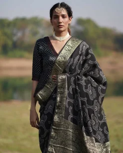 Radhika Blockprinted Mashru Silk Blouse - RB