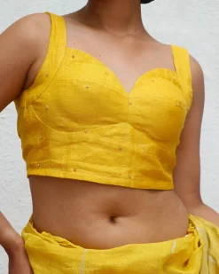 Rashmi Handwoven Linen Zari Blouse - Eknoor