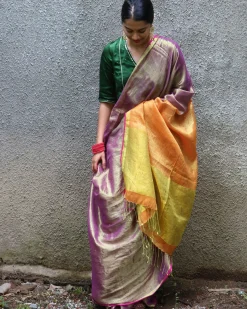 Roshani Handwoven Cotton Zari Saree - Chandani