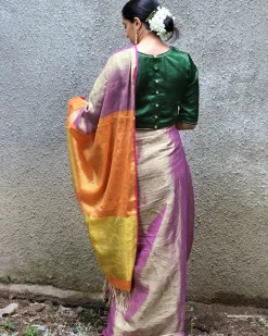 Roshani Handwoven Cotton Zari Saree - Chandani