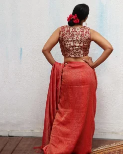 Ruby Red Brocade Blouse - TOG
