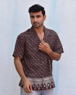 Rustic Rhapsody Handblockprinted Pure Cotton Shirt