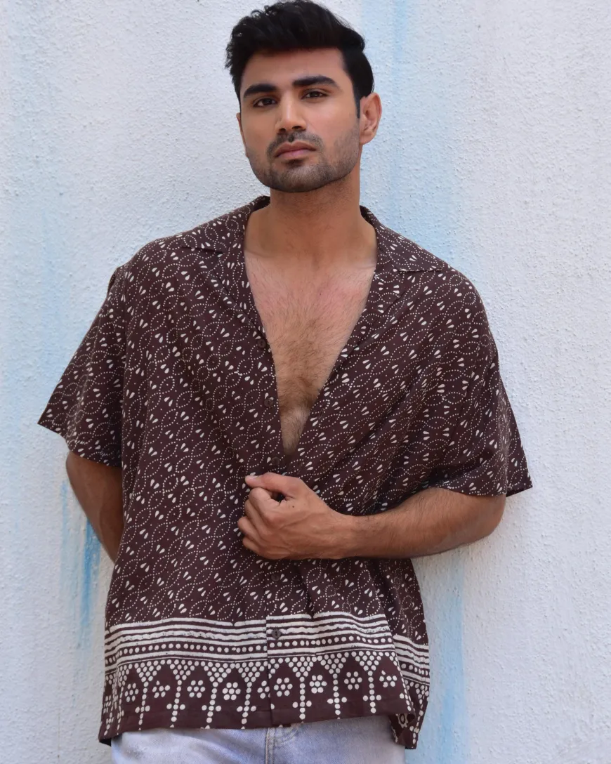 Rustic Rhapsody Handblockprinted Pure Cotton Shirt