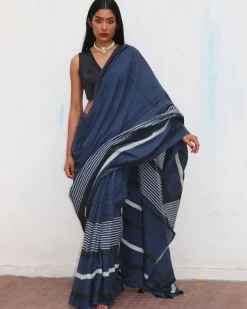 Saadiyah Blockprinted Cotton Saree - NOMAD