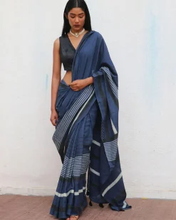 Saadiyah Blockprinted Cotton Saree - NOMAD