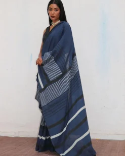 Saadiyah Blockprinted Cotton Saree - NOMAD