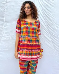 Saanjh Gamcha Cotton Top - GMC