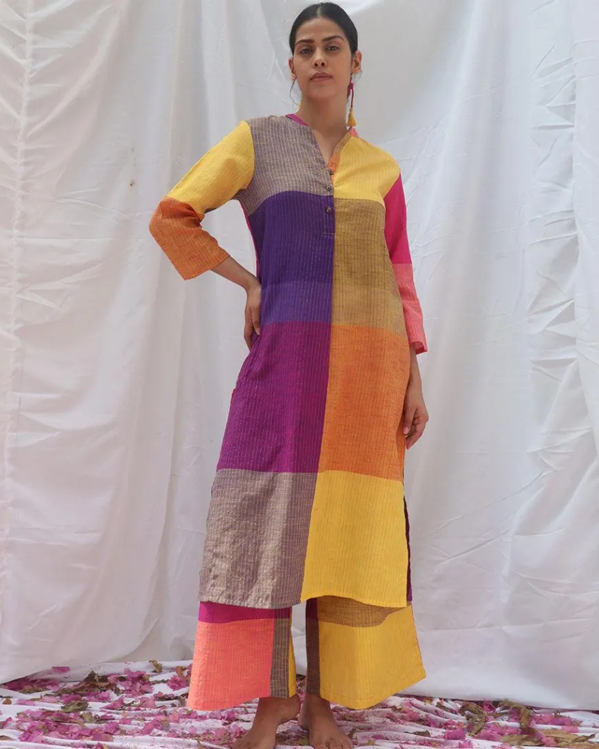 Satrangi Handwoven Cotton Kurta Set - RC