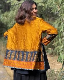 Softember Mashru Silk Reversible Quilted Jacket