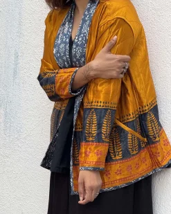Softember Mashru Silk Reversible Quilted Jacket
