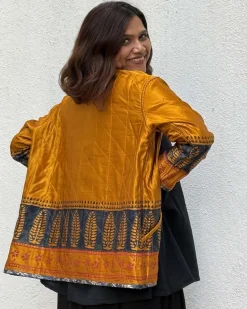 Softember Mashru Silk Reversible Quilted Jacket