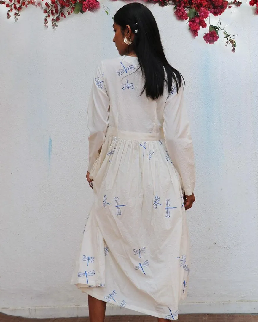 Soleil Blockprinted Cotton Dress - BGVL
