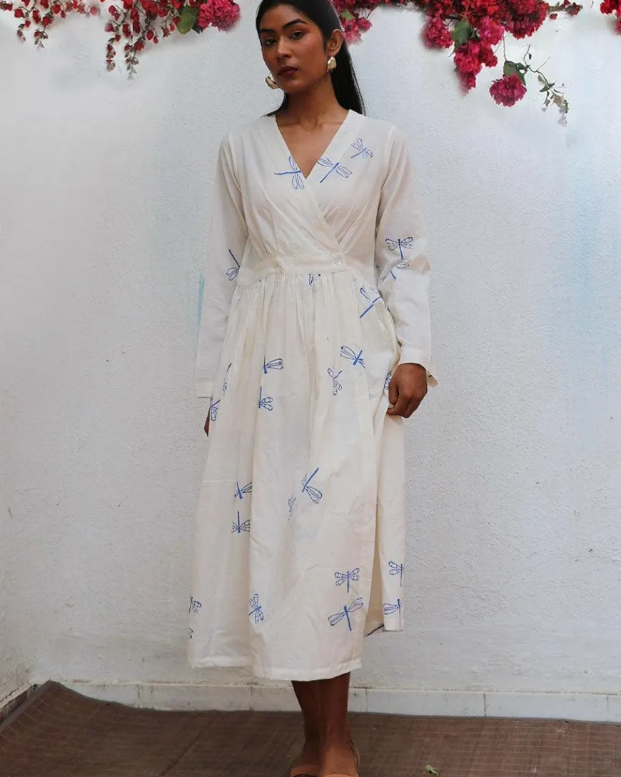 Soleil Blockprinted Cotton Dress - BGVL