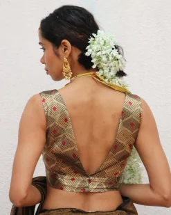 Sona Black Brocade Blouse