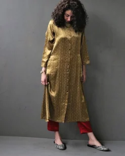 Sunspill Handprinted Mashru Silk Kurta Set