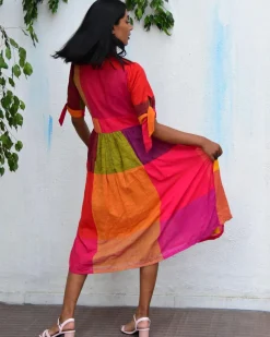 Technicolor Handwoven Cotton Dress - Rc