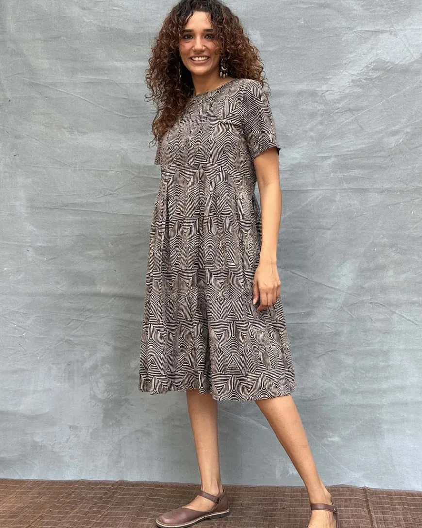 Threads of Earth Blockprinted Cotton Dress