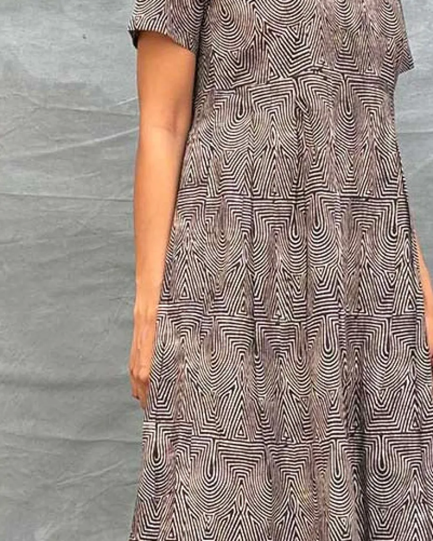 Threads of Earth Blockprinted Cotton Dress
