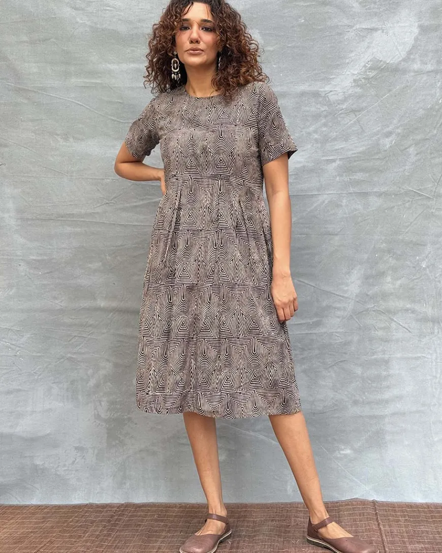 Threads of Earth Blockprinted Cotton Dress
