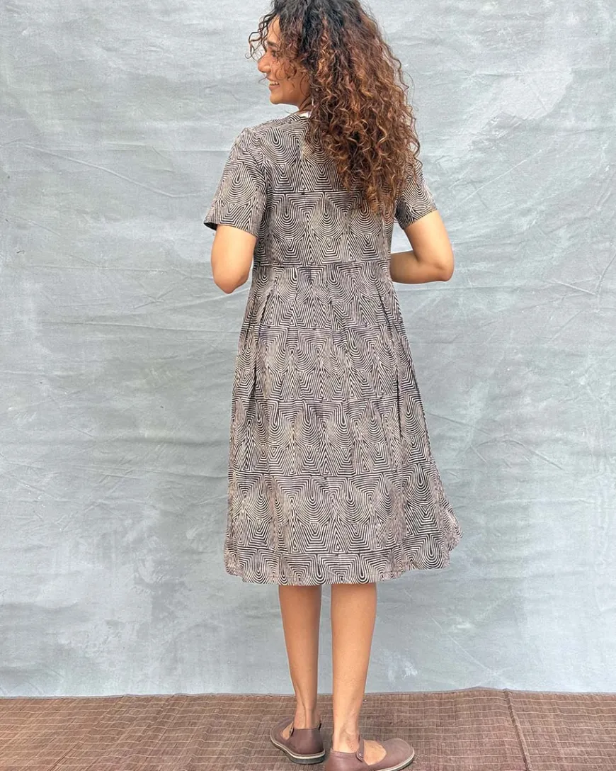 Threads of Earth Blockprinted Cotton Dress