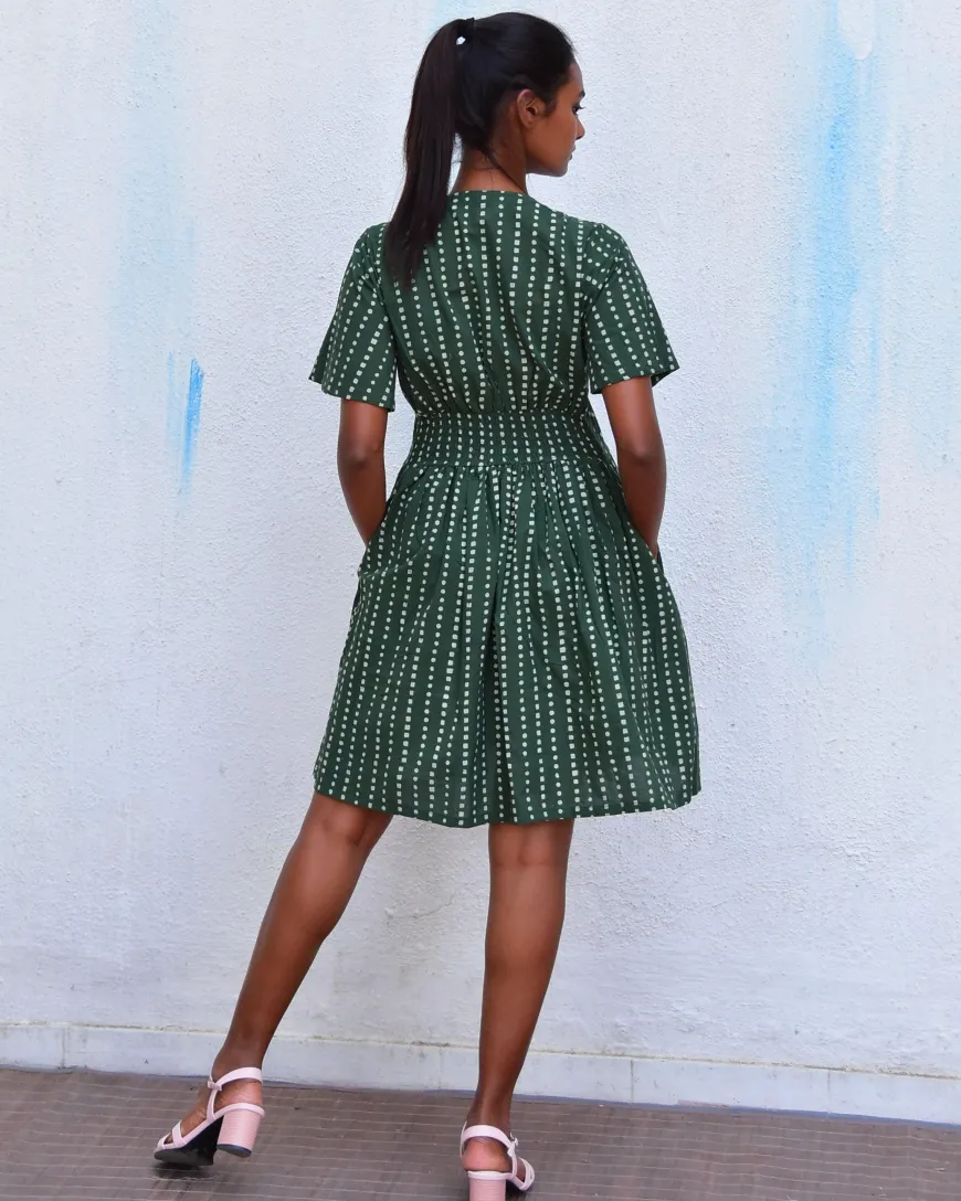 Tropic Handblockprinted Cotton Dress-Sor