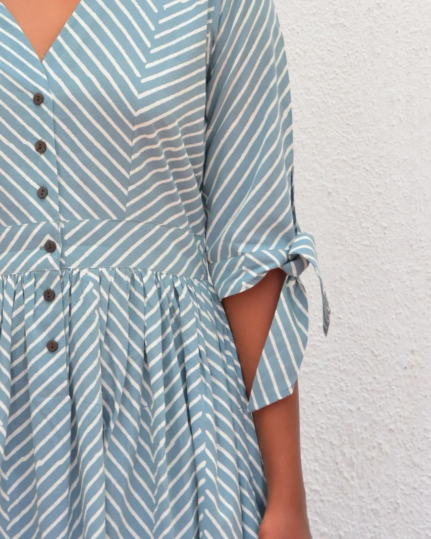 Tundra Handblockprinted Cotton Dress-Sor