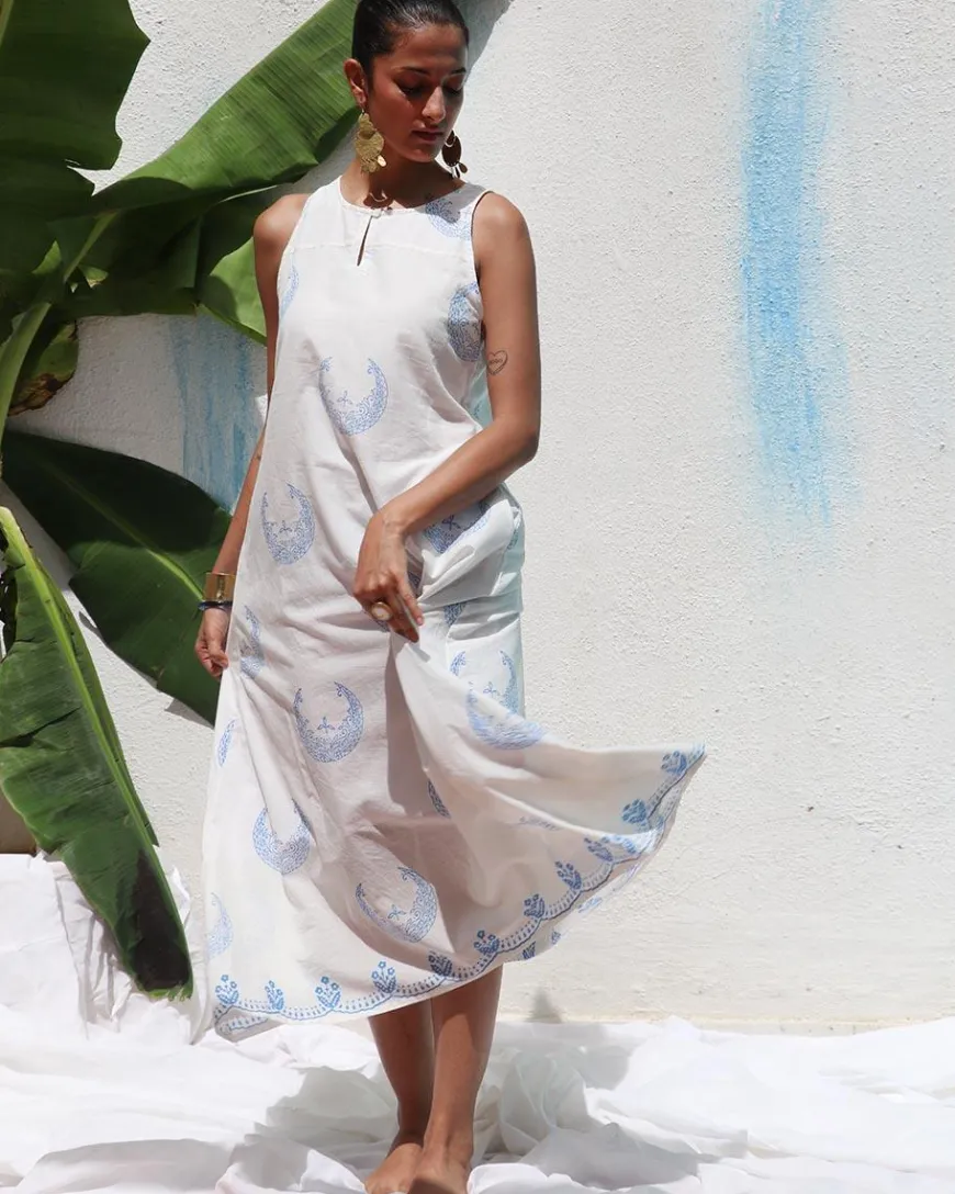 Vanessa Handprinted Cotton Dress - WITC