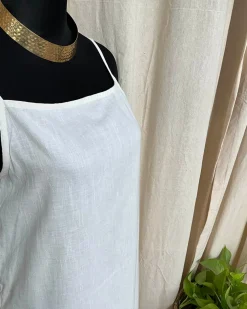 White Handwoven Linen Dress - Love Despite