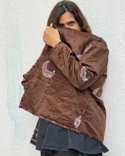 Willow Wrap Mashru Silk Reversible Quilted Jacket