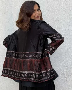 Willow Wrap Mashru Silk Reversible Quilted Jacket