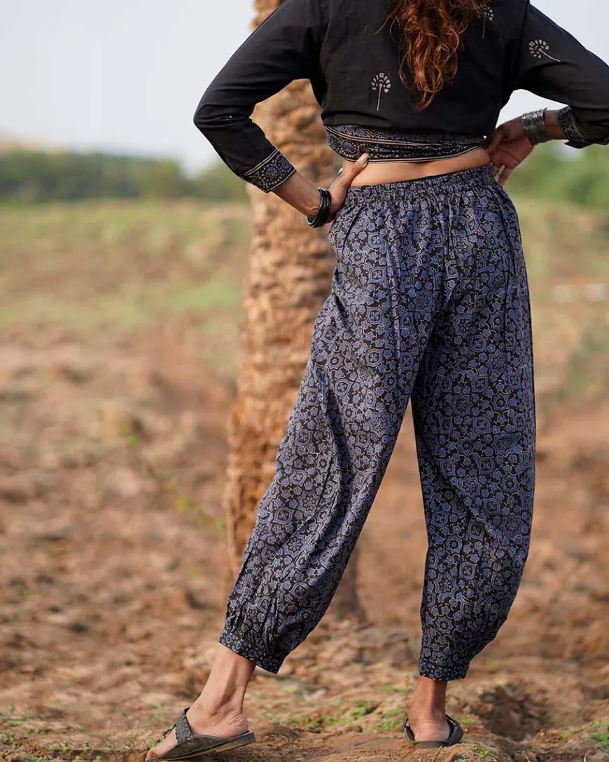 Wistful Dawn Blockprinted Cotton Pant-WWB