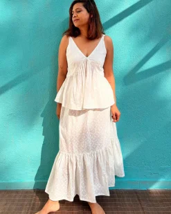 Zarish Cotton Skirt - Safed