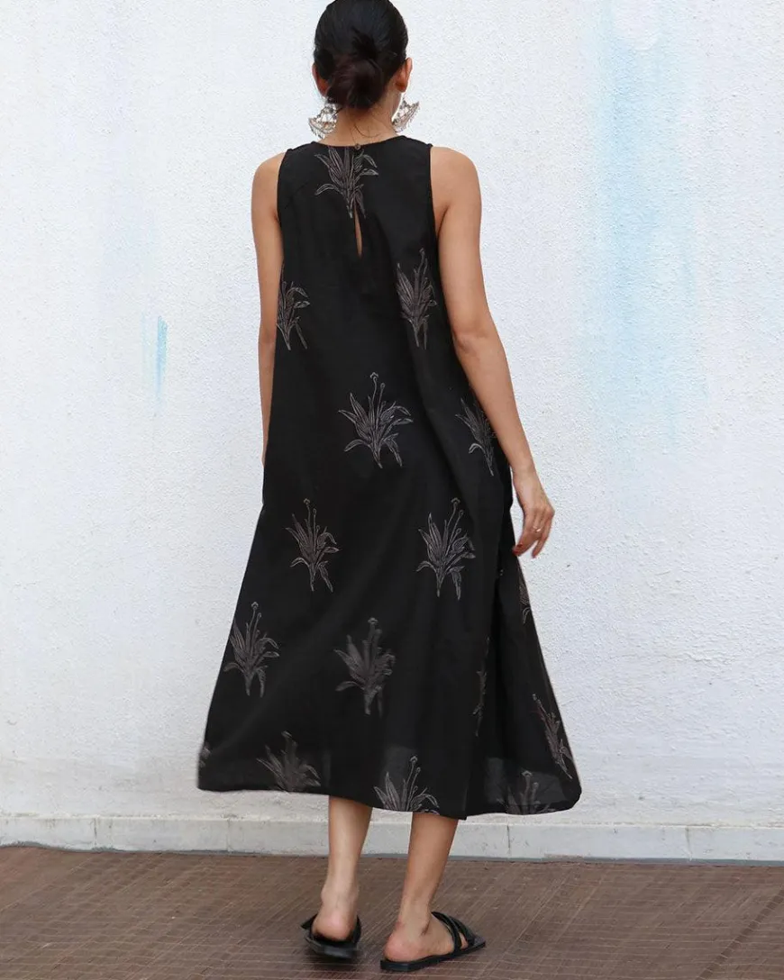 Zita Blockprinted Cotton Dress - NOMAD