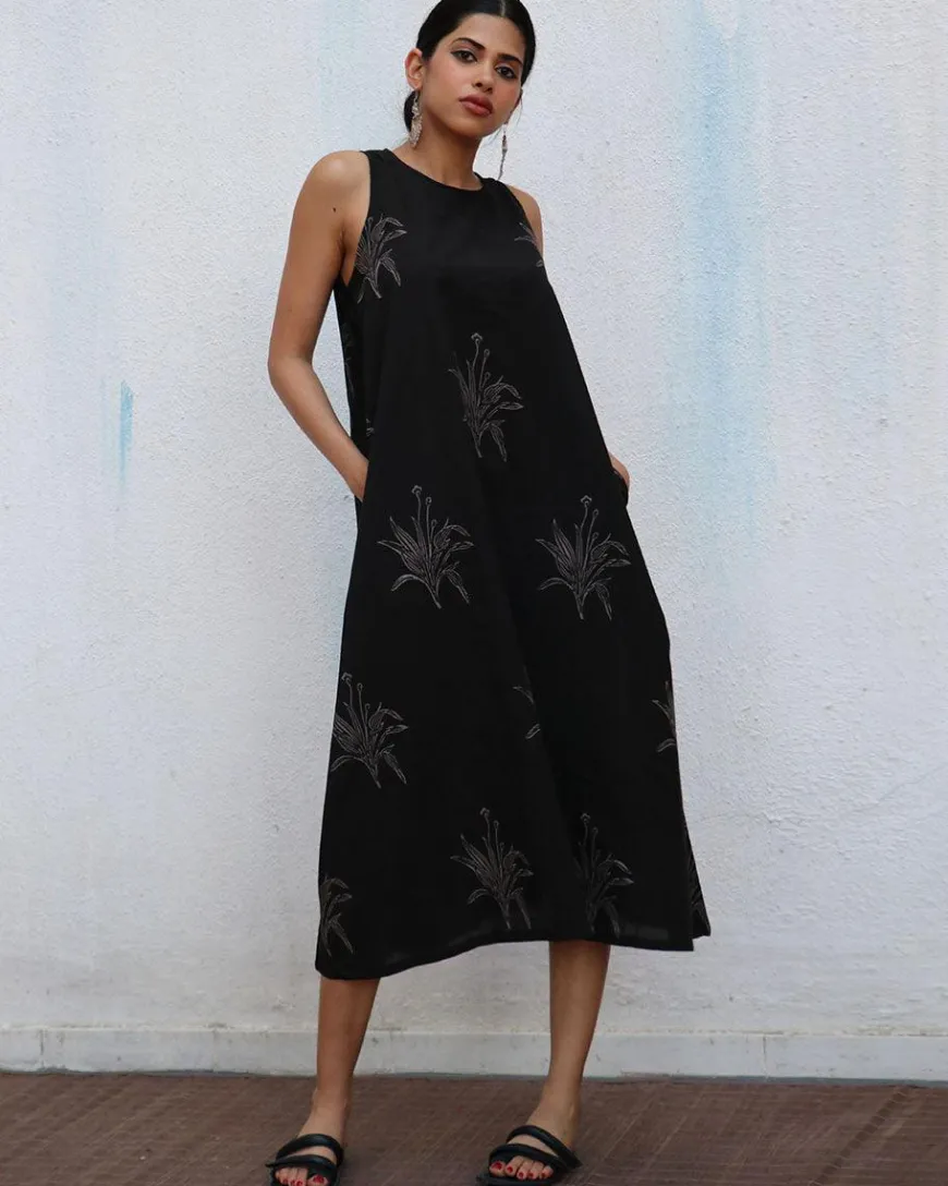 Zita Blockprinted Cotton Dress - NOMAD