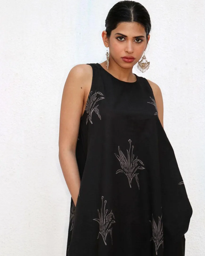 Zita Blockprinted Cotton Dress - NOMAD