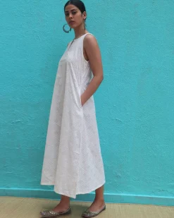 Ziva Cotton Dress - Safed