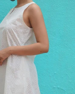 Ziva Cotton Dress - Safed