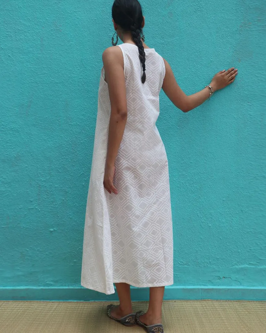 Ziva Cotton Dress - Safed