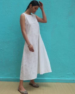 Ziva Cotton Dress - Safed